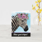 縞を見せて レア疾患の意識 ゼブラ カード (黄色い花)