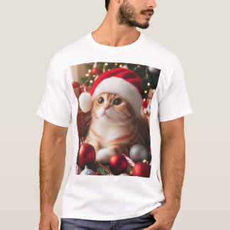 縞模様のクリスマス Tシャツ