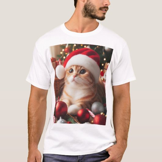 縞模様のクリスマス Tシャツ (正面)