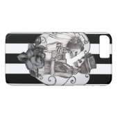 縞模様のスケルトン ラブ カップル 結婚 ダンス Case-Mate iPhoneケース (裏面(横))