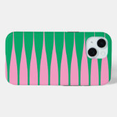 縞模様のピンクとグリーンのiPhoneケース Case-Mate iPhoneケース (裏面 (横))