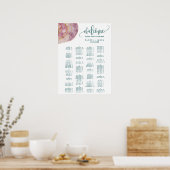 縞模様の宝石マウーブアルファベットの座席表 ポスター (キッチン)