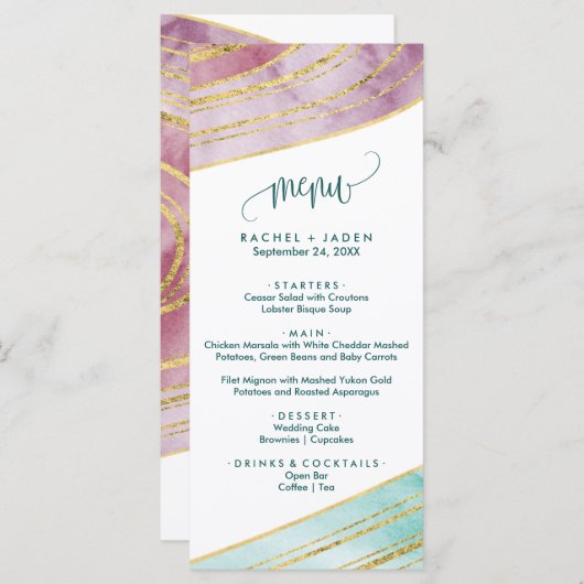 縞模様の宝石 |ディナーメニューカードの作成 メニュー (正面/裏面)