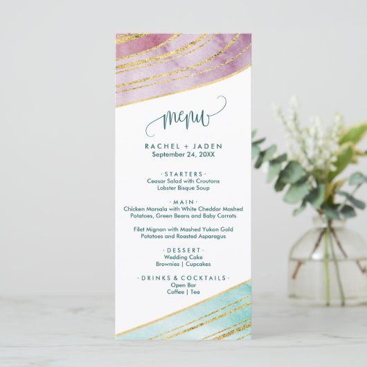 縞模様の宝石 |ディナーメニューカードの作成 メニュー (スタンド正面)