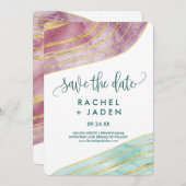 縞模様の宝石 |日付カードを保存する セーブザデート (正面/裏面)