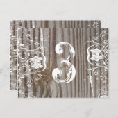 縞模様の木のテーブル番号 ポストカード (正面/裏面)