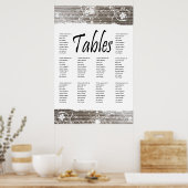 縞模様の木製シーティングチャート ポスター (キッチン)