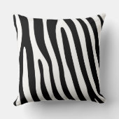 縞模様の模様が黒と白+アイディア クッション (裏面)