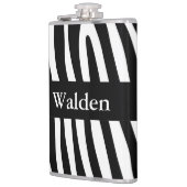 縞模様の模様が黒と白+アイディア フラスク (左)