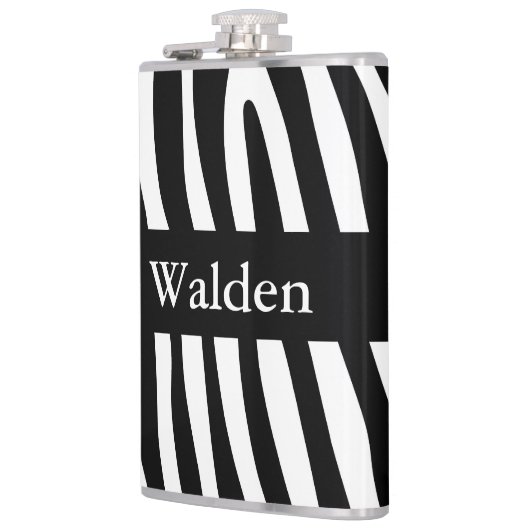 縞模様の模様が黒と白+アイディア フラスク (左)