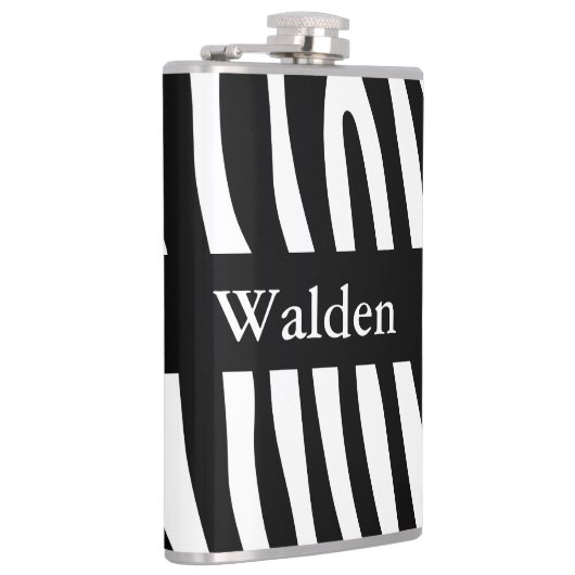 縞模様の模様が黒と白+アイディア フラスク (右)