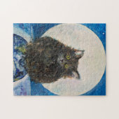 縞模様の猫 トラ キテン マウリーン・ジラール 月 夜 ジグソーパズル (横)
