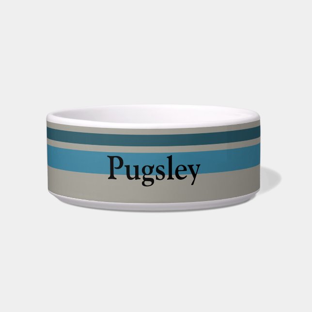 縞模様の青灰色 ボウル (正面)