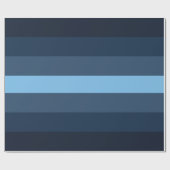 縞模様の青色 ラッピングペーパー (フラット)