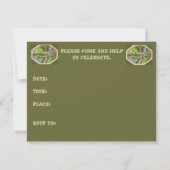 縞模様タソックモスキャタピラーバースデーパーティー 招待状 (裏面)