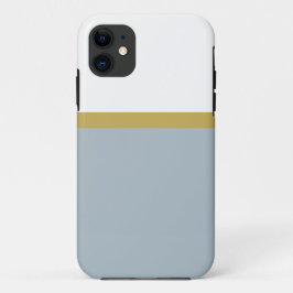 縞模様プロフェッショナルライトグレーホワイトカラーブロック iPhone 11 ケース
