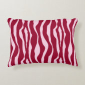 縞模様 – バーガンディとピンク アクセントクッション (正面)