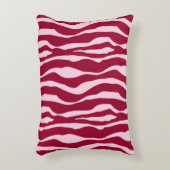 縞模様 – バーガンディとピンク アクセントクッション (正面(垂直))