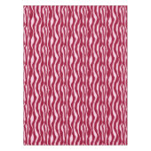 縞模様 – バーガンディとピンク テーブルクロス (正面)