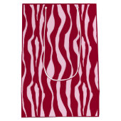 縞模様 – バーガンディとピンク ミディアムペーパーバッグ (裏面)