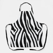 縞模様（白黒） | スタイリッシュアニマルプリント エプロン (正面)