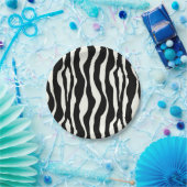 縞模様 – 白黒 ペーパープレート (パーティー)