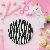 縞模様 – 白黒 ペーパープレート (パーティー)