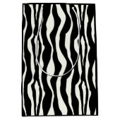 縞模様 – 白黒 ミディアムペーパーバッグ (正面)