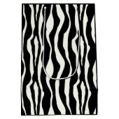 縞模様 – 白黒 ミディアムペーパーバッグ (裏面)