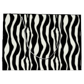 縞模様 – 白黒 ラージペーパーバッグ (裏面)