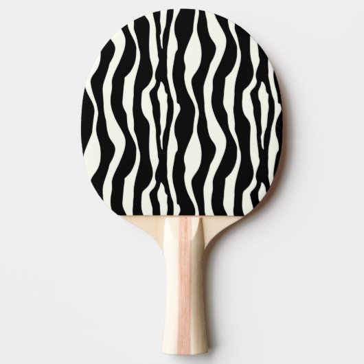 縞模様 – 白黒 卓球ラケット (正面)
