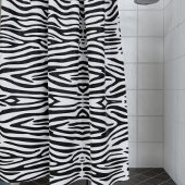 縞模様(縞模様) (白黒アニマルプリント) シャワーカーテン