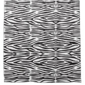 縞模様(縞模様) (白黒アニマルプリント) シャワーカーテン (正面)