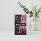 縞-グランジピンク 名刺 (スタンド正面)