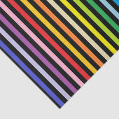 縦のより広いスペクトルの虹および黒のストライプ 薄葉紙 (詳細)
