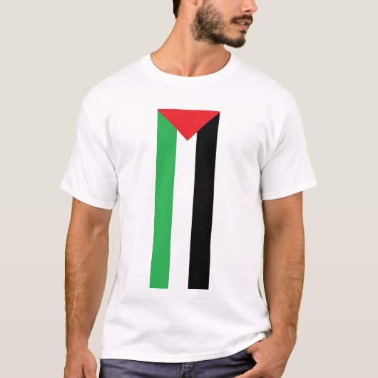 縦のパレスチナの旗のTシャツ Tシャツ (正面)