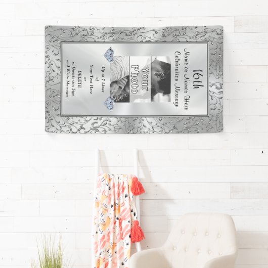 縦のパーソナライズな写真の旗は、引き起こります 横断幕 (インサイチュ)