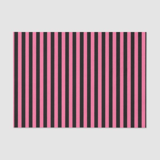 縦のピンクおよび黒いストライプ 薄葉紙 (正面)