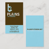 縦のブラウンおよび水 名刺 (正面/裏面)