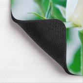 縦のマウスマットの白いバラ及びKeatsの引用文 マウスパッド (コーナー)