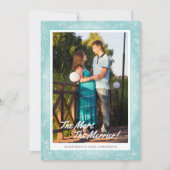 縦の写真のメリークリスマス シーズンカード (正面)