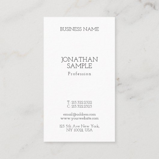 縦の創造的な最小主義のデザインのモダンの平野 名刺 (裏面)