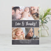 縦の愛と写真感謝していのコラージュ赤ちゃんシャワー サンキューカード (スタンド正面)