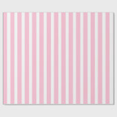 縦の柔らかいピンクおよび白のストライプ ラッピングペーパー (フラット)