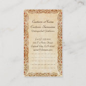 縦の歌の東洋のエジプトの女性女性の女の子 名刺 (裏面)