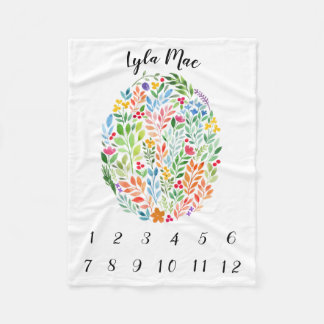 縦の水彩画の女の赤ちゃんのマイル標石毛布 フリースブランケット