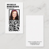 縦の白いqrのコードおよび写真をきれいにして下さい 名刺 (正面/裏面)