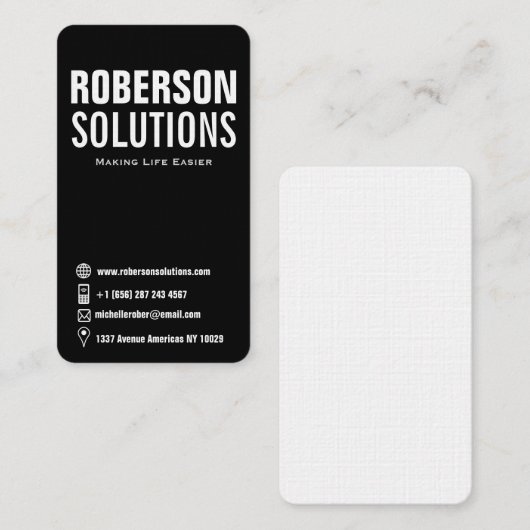 縦の白黒社会的な媒体アイコン 名刺 (正面/裏面)