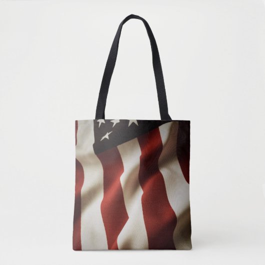 縦の米国旗 トートバッグ (正面)