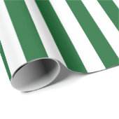 縦の緑および白のストライプ ラッピングペーパー (ロールコーナー)